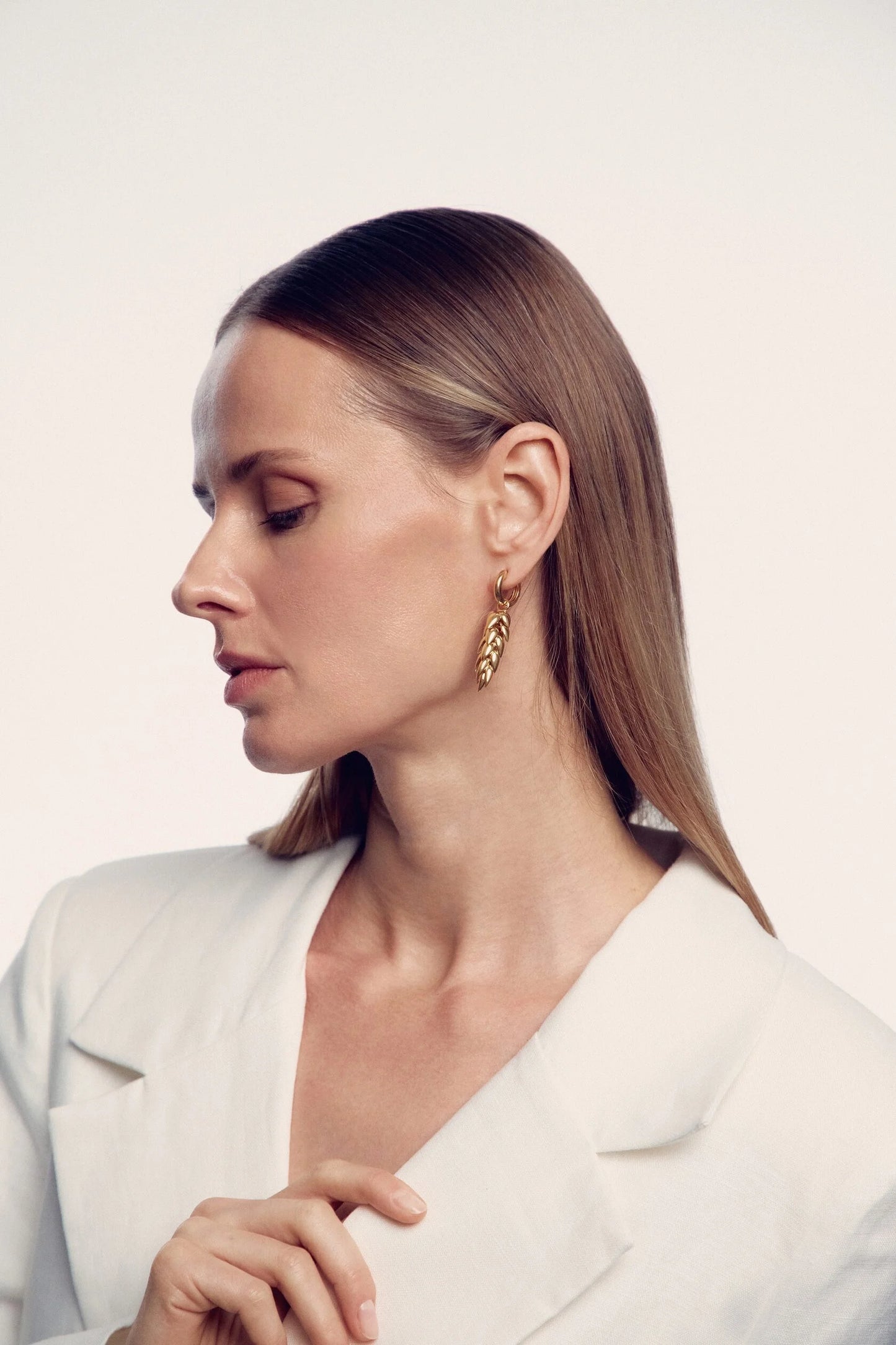 FREDINSKAYA jewelry - "Wheat Spike" mono earring GOLD