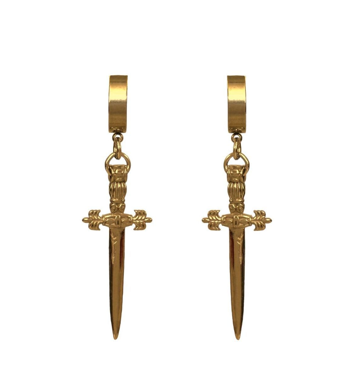 Grains de Verre - "SWORD" EARRINGS GOLD