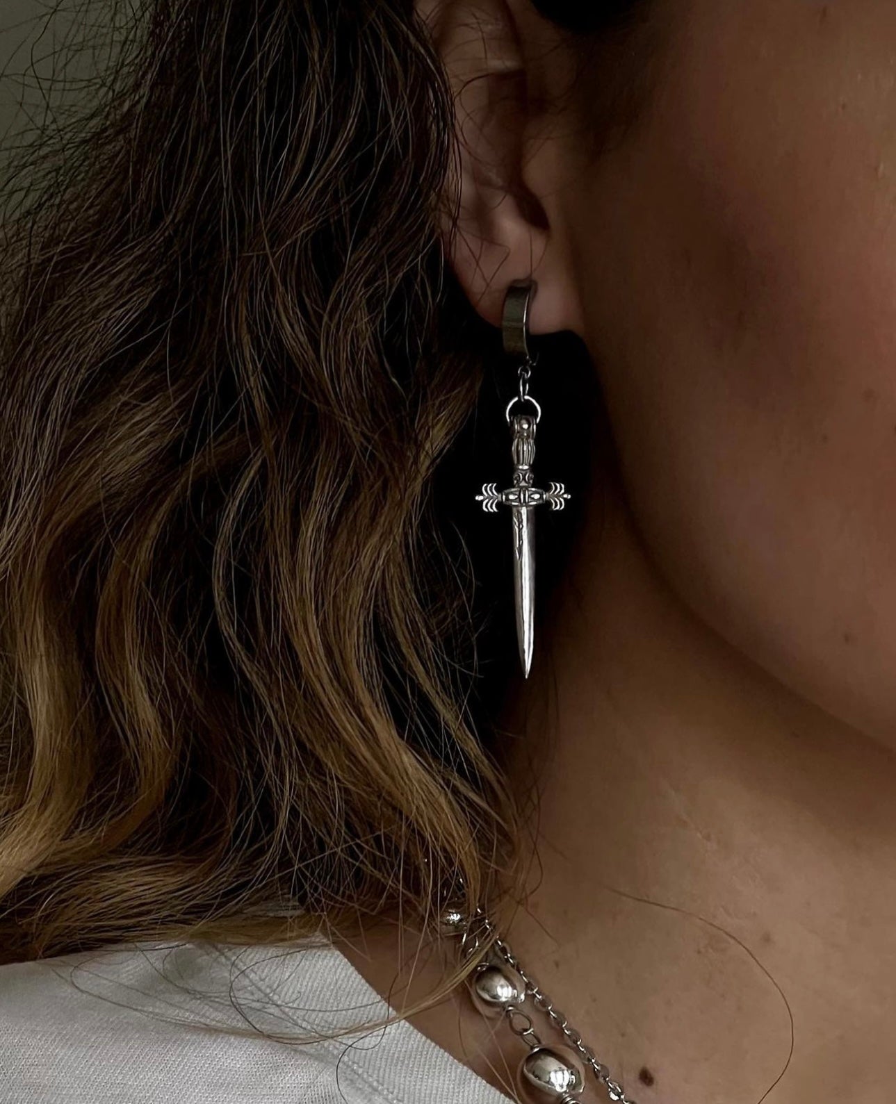 Grains de Verre - "SWORD" EARRINGS SILVER
