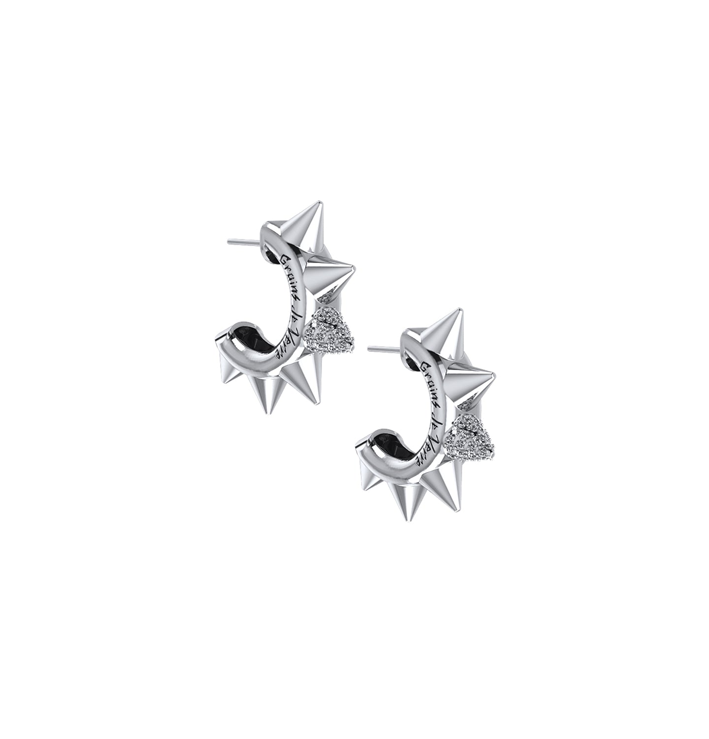 Grains de Verre - "THE THORN" Earrings Silver