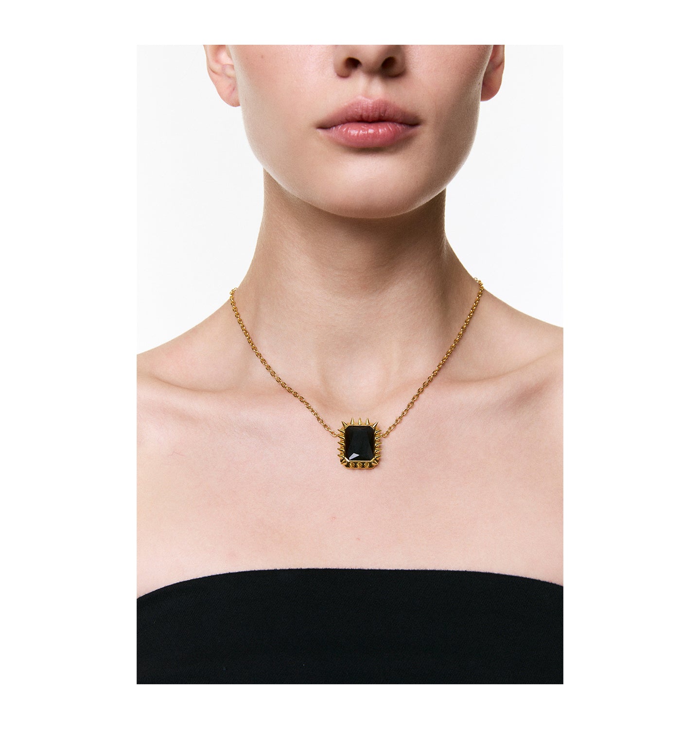 Grains dev Verre - "RUE CAMBON" NECKLACE" Gold Black
