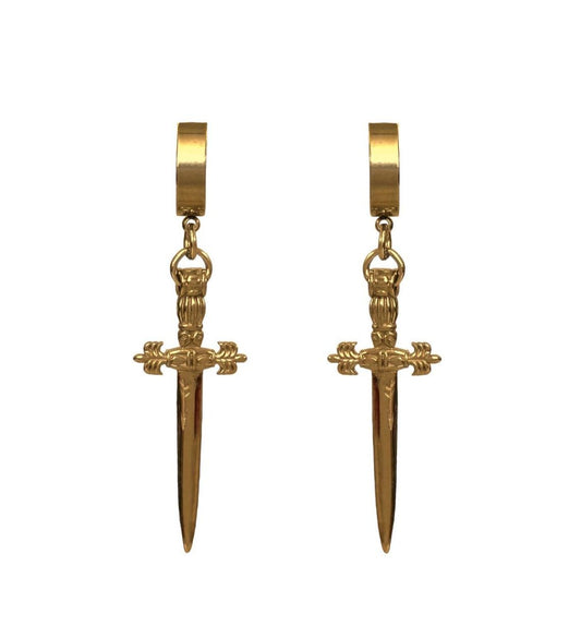 Grains de Verre - "SWORD" EARRINGS GOLD