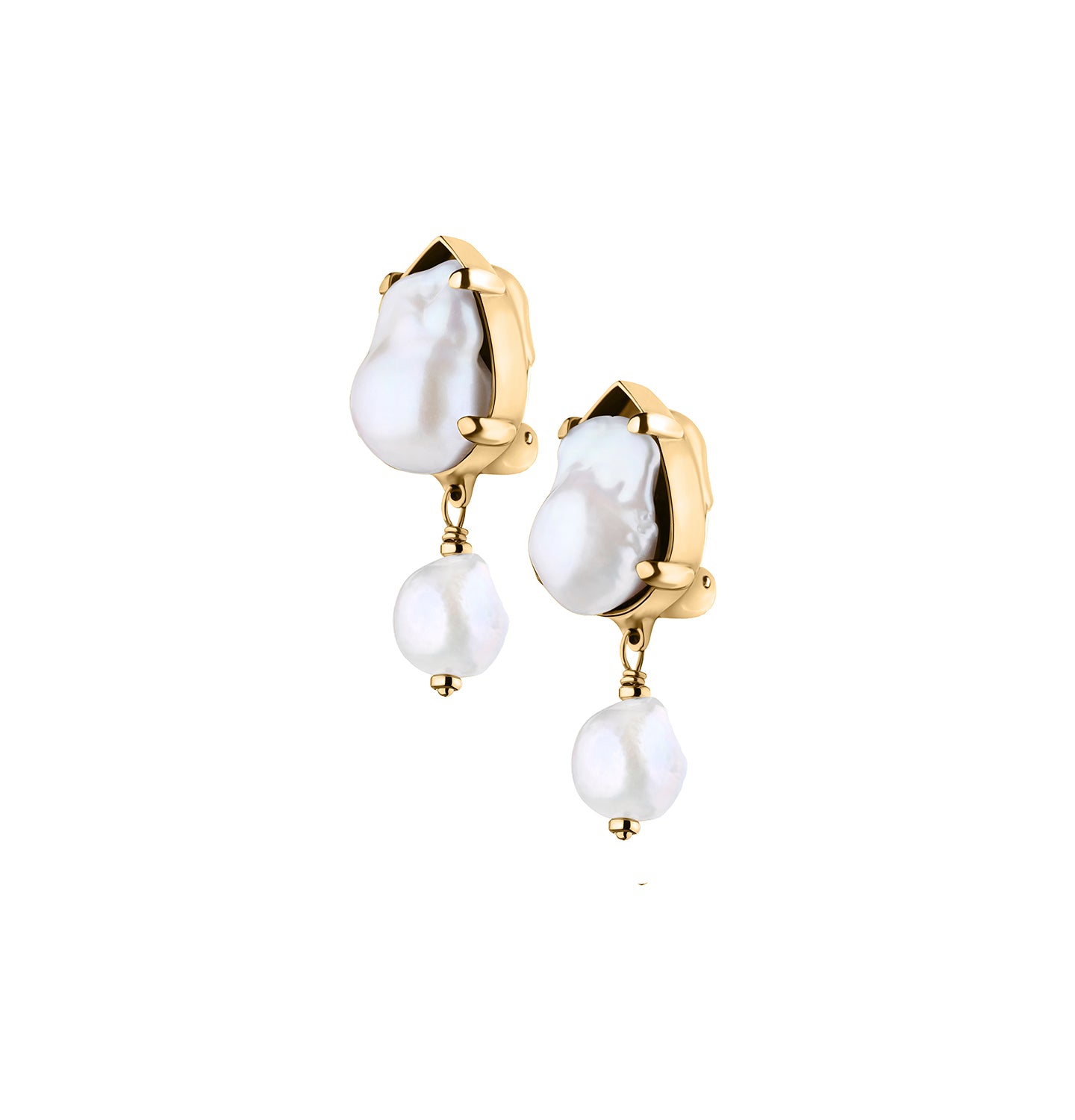 Grains dev Verre - "ODESA" CLIP EARRINGS GOLD