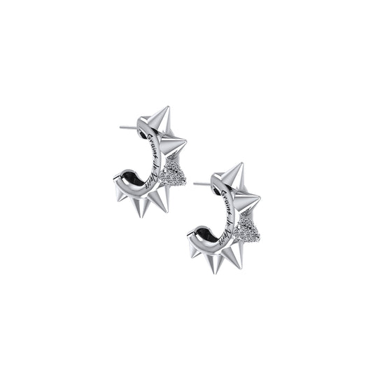 Grains de Verre - "THE THORN" Earrings Silver