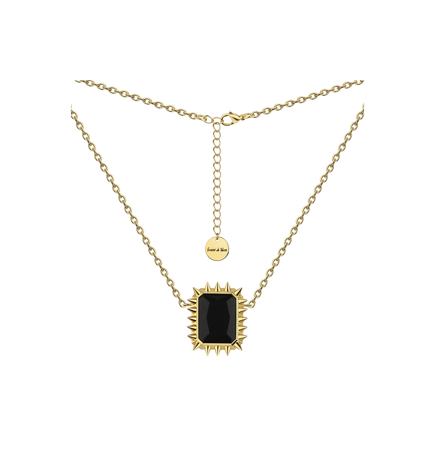 Grains dev Verre - "RUE CAMBON" NECKLACE" Gold Black
