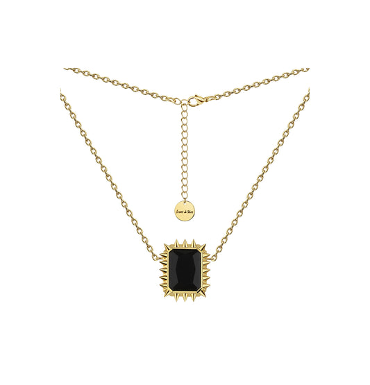Grains dev Verre - "RUE CAMBON" NECKLACE" Gold Black