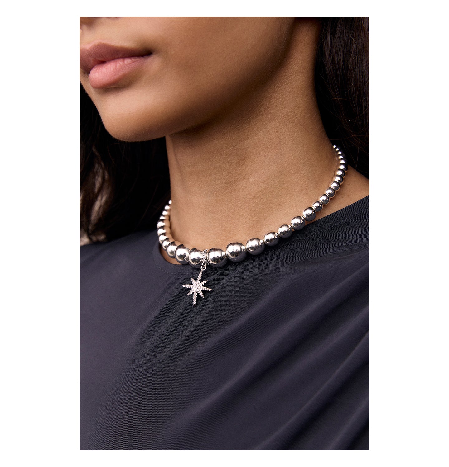Grains de Verre - CHOKER "NEW YORK STAR" SILVER
