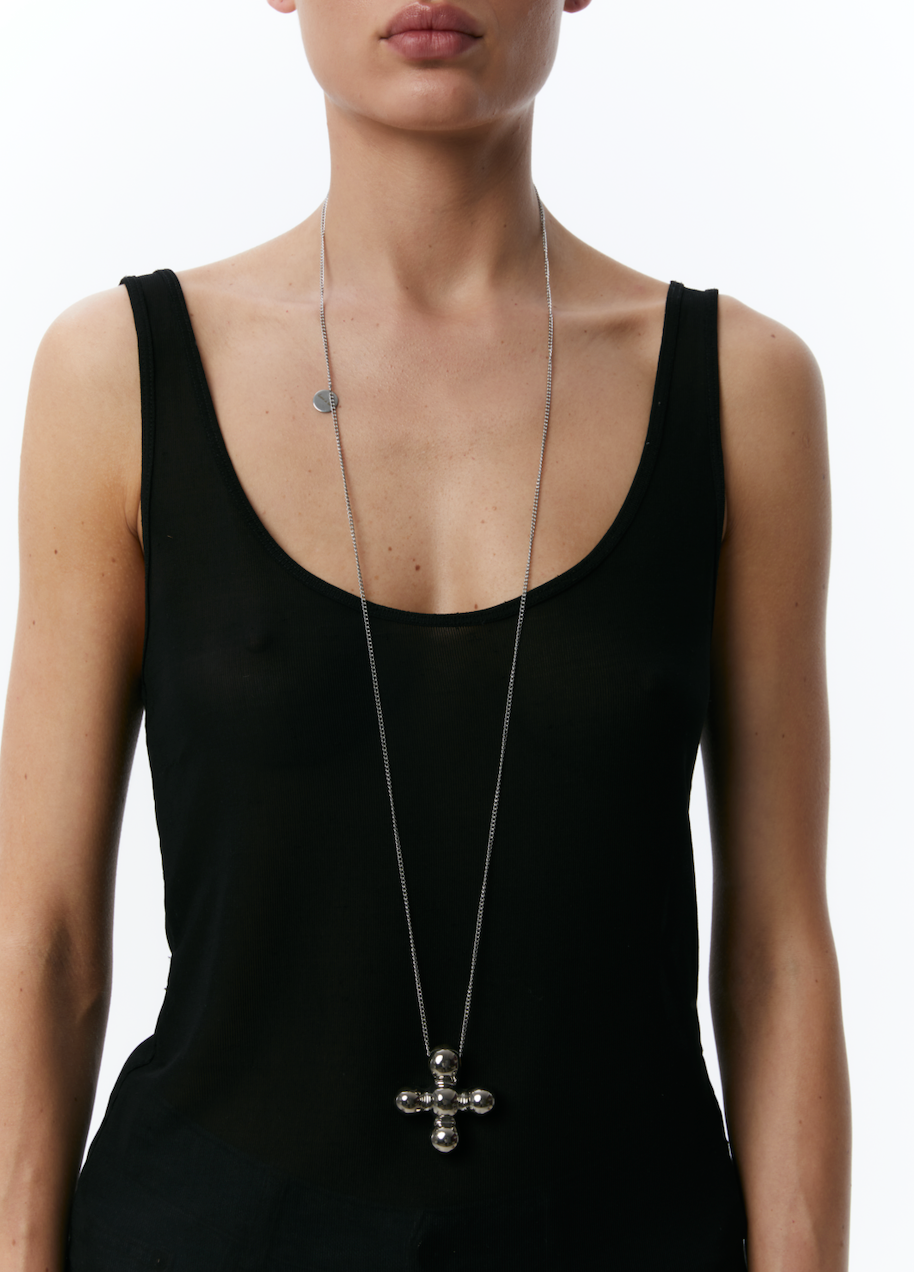Grains de Verre - "BLOOM" CERAMIC NECKLACE SILVER