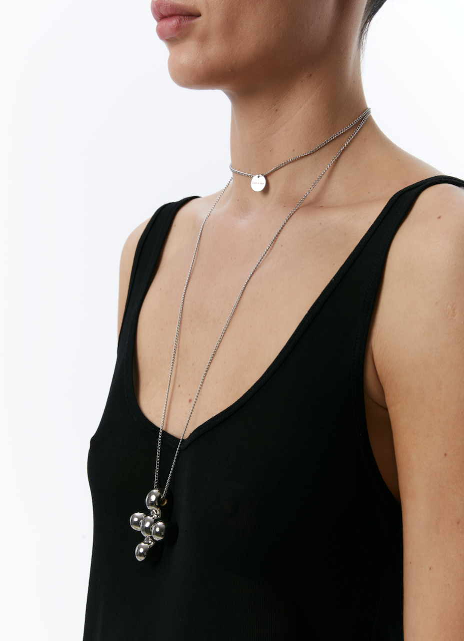 Grains de Verre - "BLOOM" CERAMIC NECKLACE SILVER